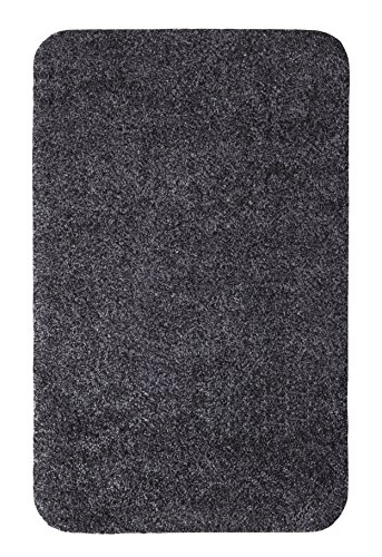 andiamo 700607 Schmutzfangmatte Samson / Waschbare Eingangsmatte aus Baumwolle in Anthrazit für den Innenbereich / 1 x Türmatte (50 x 80 cm)