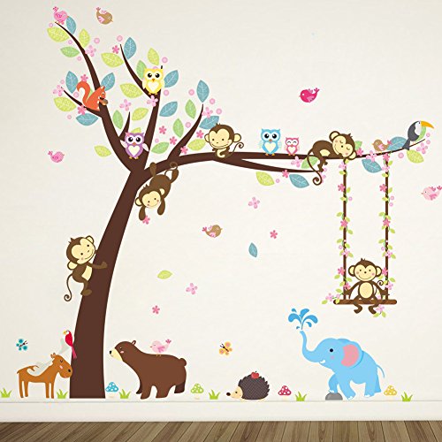 ElecMotive Entfernbare Wandtattoo Wandaufkleber Wall sticker Aufkleber DIY für Wohnzimmer Schlafzimmer Kinderzimmer in Geschenkkarton (Elefant)
