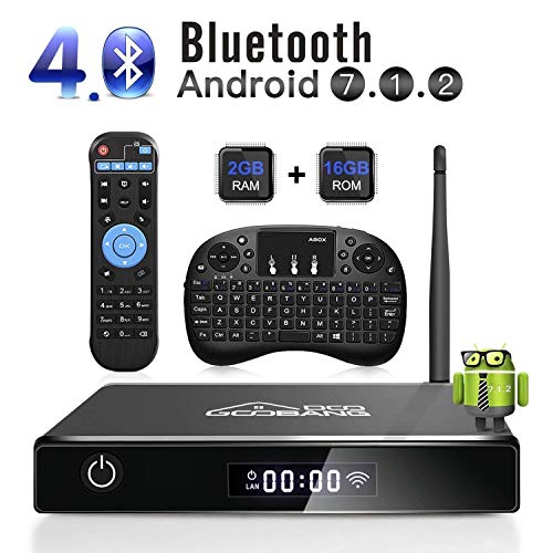 ABOX Android 7.1 TV Box XB-3, [2+16GB] 2018 Wifi Antenne Intelligenter Fernsehkasten mit Mini Tastatur, XB-III Bluetooth Viererkabel-Kern Amlogic S905 Unterstützt 1080p/4K