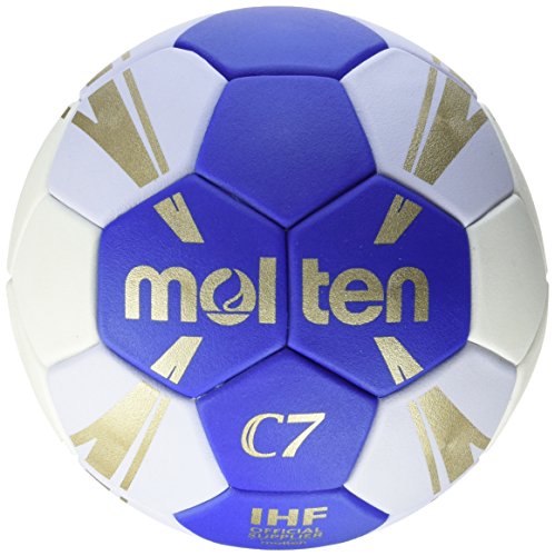 molten Kinder H1C3500-BW Handball, Blau/weiss/gold, 1