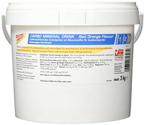 Dextro Energy IsoFast Red Orange / Hypotones Fitness-Getränkepulver mit Kohlenhydraten & Mineralstoffen für Ausdauersportler / 1 Eimer (3kg)