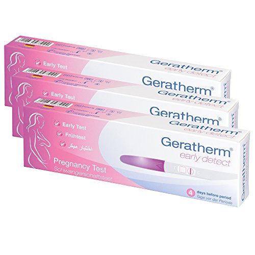 Geratherm early detect, 3er Pack Schwangerschaftstest Frühtest mit extra großer Testzone und hygienischem Teststab, 3 Stück Schwangerschafts-Frühtest | SS Test