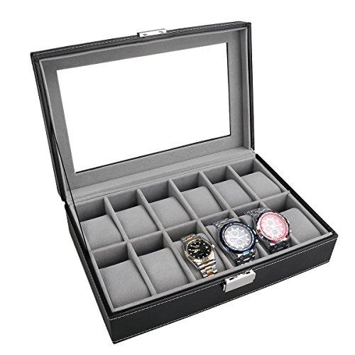 PIXNOR Uhrenbox für 12 Uhren Eleganter Speicher für Uhren