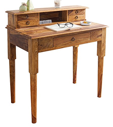 DuNord Design Sekretär Konsole KEY WEST II 90 cm Sheesham Massiv natur Wandtisch Schreibtisch