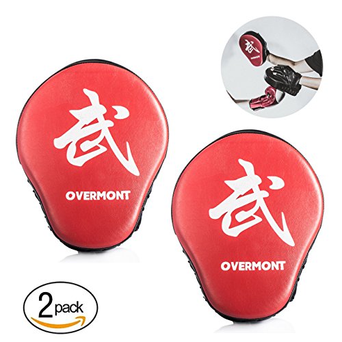 Overmont 1 Paar PU Handpratzen Boxing Pad Trainerpratzen für Kickboxen Thaiboxen Karate Boxen