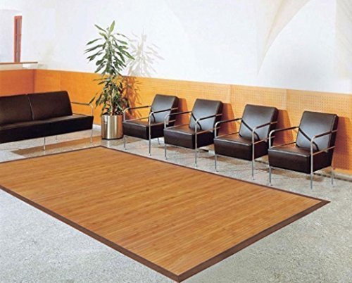 Bambusteppich Sense 120x175cm, 17mm Stege, breite Bordüre, massives Bambus | Bordürenteppich | Teppich | Bambusmatte | Wohnzimmer | Küche DE-Commerce | nachhaltig und ökologisch.