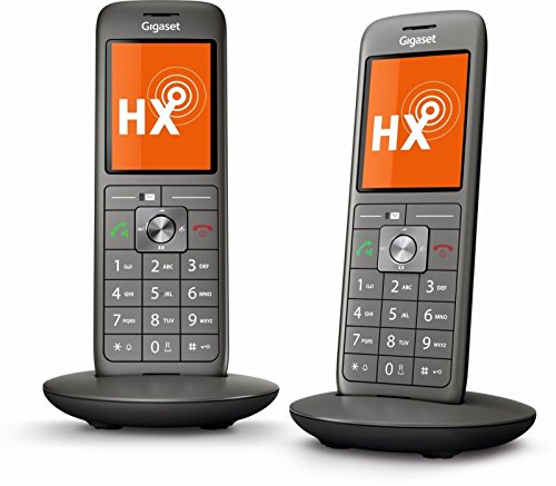 Gigaset CL660HX Duo Telefon - 2 Schnurlostelefone/Mobilteile - TFT Farbdisplay/Freisprechen / Grosse Tasten - IP Telefon - schnurlos/VoIP - Router Kompatibel - Anthrazit