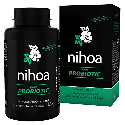 Nihoa Pure Probiotic Darmsanierung Kur, 49 Mrd KBE Probiotika Kulturen hochdosiert, 30 Kapseln