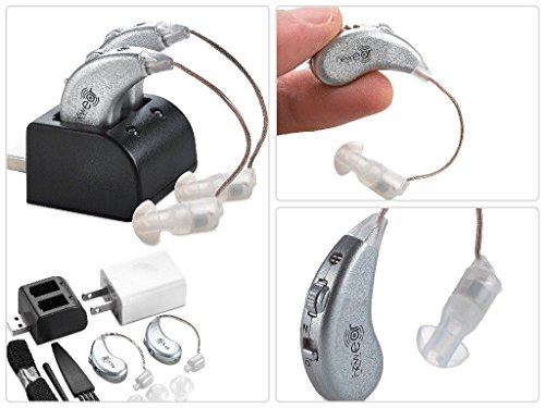 Digitale Hörverstärker – Paar Wiederaufladbarer BTE Persönlicher Hörverstärker mit USB-Ladestation – Erstklassige Hinter dem Ohr Tonverstärkung – von NewEar