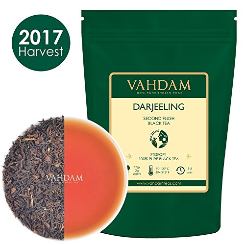 Darjeeling Loose Leaf (Lose Blätter) Tee (150+ Tassen), Ergiebig & Vollmundig, Schwarzer Second Flush Tee, 100% Zertifiziert, Rein & Unverschnitten. Direkt aus Indien, 255g