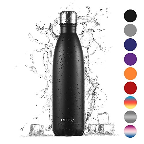 Ecooe Thermosflasche 750ml Doppelwandig Trinkflasche Edelstahl Wasserflasche Vakuum Isolierflasche (Schwarz)