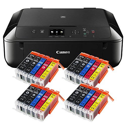 Canon Pixma MG5750 MG-5750 All-in-One Farbtintenstrahl-Multifunktionsgerät (Drucker, Scanner, Kopierer, USB, WLAN, Apple AirPrint) schwarz + 20er Set IC-Office XL Tintenpatronen 570XL 571XL