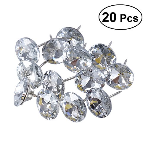 ROSENICE 20 Stücke 25mm Diamant Kristall Polster Nägel Reißzwecken Sofa Kopfteil Nähen Knöpfe Wanddekor