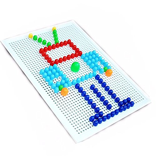 Papamsy 296 Stücke Kinder 3D Puzzle Spiele DIY Nagelperlen 7 Farbe Kreative Flashboard Spielzeug