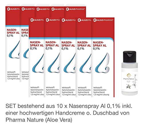 Nasenspray Al 0,1% - 10er Sparpackung - inkl. hochwertige Handcreme o. Duschbad Von Pharma Nature
