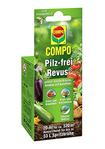 COMPO Pilz-frei Revus, Bekämpfung von Pilzkrankheiten an frischen Kräuter, Gemüse und Kartoffeln, Konzentrat inkl. Messbecher, 20 ml (ca. 320m²)