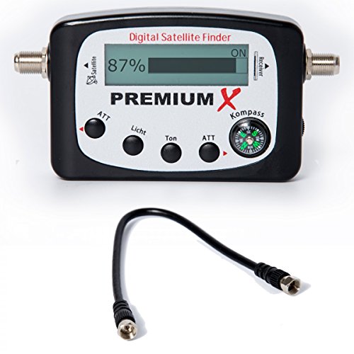 PremiumX PXF-22 Digital Sat Finder LCD Display Tonsignal Kompass Satelliten Satellitenfinder Satfinder Full HD HDTV 3D