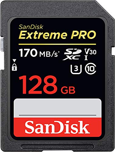 SanDisk Extreme PRO 128GB SDXC Memory Card up to 170MB/s, Class 10, U3, V30