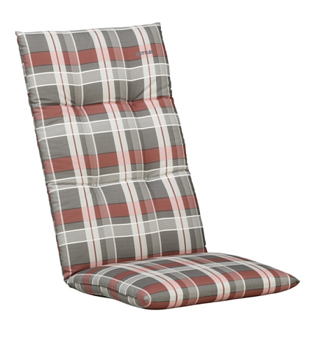 Kettler Auflage für Hochlehner – komfortable Sesselauflage mit Blockkissen und Kreisheftung – 120 cm hohe Polsterauflage aus Baumwolle
