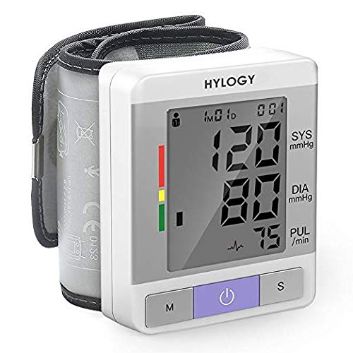 Blutdruckmessgerät, Hylogy Digitales Handgelenk Blutdruckmessgerät, Vollautomatischer messen Blutdruck mit Memory-Funktion für Den Heimgebrauch, 2 * 90 Speicher, CE / FDA Genehmigt