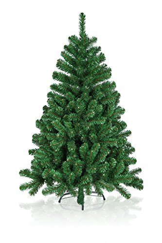 Hiskøl 180 cm ca. 930 Astspitzen Künstlicher Weihnachtsbaum Tannenbaum Christbaum inklusive Christbaumständer, grün
