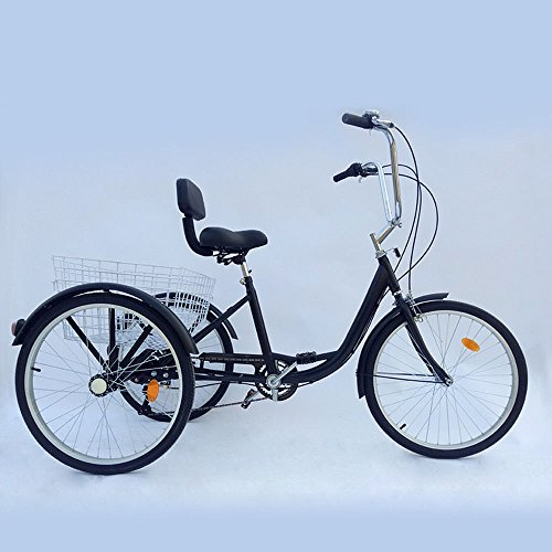 OUKANING Dreirad Für Erwachsene 24' Erwachsenendreirad Senioren Shopping Fahrrad Shopping