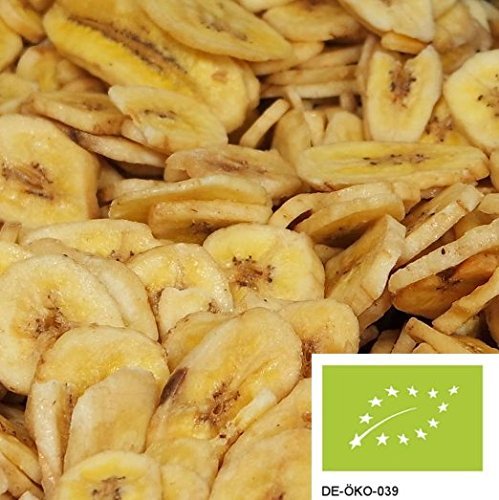 1kg Bio Bananenchips geröstet, leckere Trockenfrüchte mit Bio Rohrzucker gesüßt aus kbA