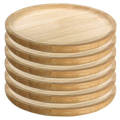 Artema - Holzteller Rund - Holzplatte - Kiefer - Set 6 - Ø 28 cm