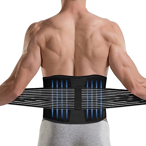 DINOKA Rückenbandage Rücken Gurt für Männer und Frauen, Rückenstützgürtel für Lindert Schmerzen, Verstellbarer Taillen Trimmer Gürtel Doppelverschluss, Lendenwirbelstütze,für den Perfekten Sitz