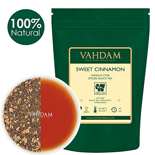 Cinnamon Spice, Masala Chai Tee (100 Tassen) - Süßer & Würziger Zimt Tee, köstliche Mischung aus schwarzem Assam Tee mit frischem Zimt & Kardamom - Gemischt & aus Indien geliefert, 100g (Set of 2)