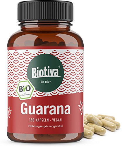 Guarana Bio Kapseln - 150 x 500mg - koffeinhaltig - natürlich - garantiert ohne Zusatzstoffe - hergestellt und kontrolliert in Deutschland (DE-ÖKO-005) - 100% Vegan