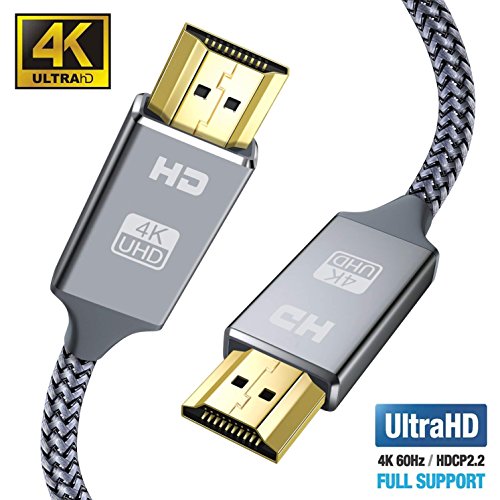 Snowkids 2m HDMI Kabel HDMI 2.0 a/b Highspeed mit Ethernet, 4K hdmi Kabel 2.0/1.4a, Video UHD 2160p, Ultra HD 1080p, 3D, Arc, CEC, Xbox PS3 PS4 PC -2m Grau