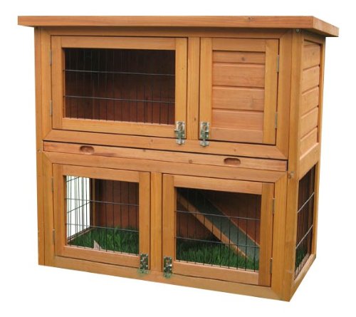 Bunny Business Doppeldecker-Stall, 2-stufig, mit Ausziehfächern, für Kaninchen°/°Meerschweinchen