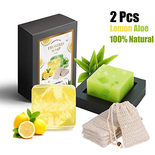2 x Handgemachte Seife, GXR Naturseife 100% Natürliche Handseife mit Zitronengras,Aloe Vera, Geeignet für alle Hauttype, Gesicht & Körperreiniger