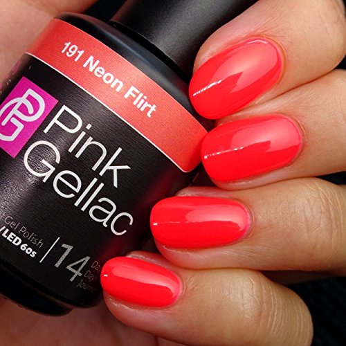 Pink Gellac 191 Neon Flirt UV Nagellack. Professionelle Gel Nagellack shellac für mindestens 14 Tage perfekt glänzende Nägel