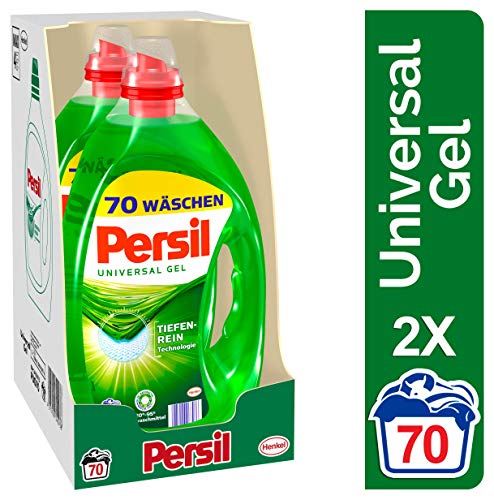 Persil Universal Gel, Flüssigwaschmittel mit Tiefenrein-Technologie, 2er Pack (2 x 70 Waschladungen)