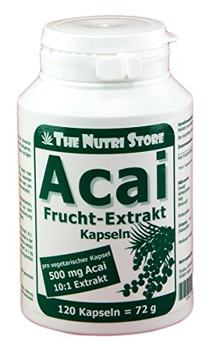Acai Frucht-Extrakt 500 mg vegetarische Kapseln 120 Stk. - hochwertige Acai Beeren-Extrakt 10:1