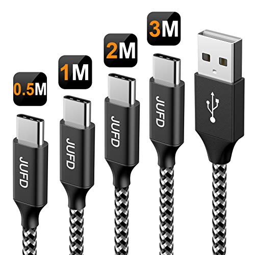 USB Typ C Kabel, [4Pack 0.5M 1M 2M 3M] 3A USB C Ladekabel und Datenkabel Fast Charge Sync schnellladekabel für Samsung Galaxy S10/S9/S8+, Huawei P30/P20, Google Pixel, Sony Xperia XZ, OnePlus 6T