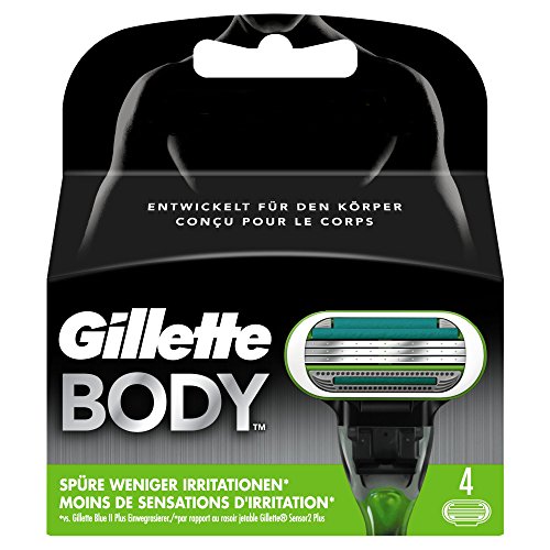 Gillette Body 3 Rasierklingen für Männer, 4 Stück