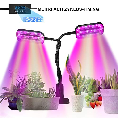 SKEY Pflanzenlampe, 48 LED Pflanzenlicht mit Loop-Automatik-Timer, Automatische EIN- / Ausschalten, 5 Arten von Helligkeit, 24W Wachsen licht led Pflanzenleuchte Wachstumslampe Überwinterung