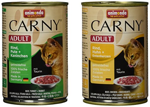 Animonda Katzenfutter Carny Adult Mix2 aus 4 Varietäten, 12er Pack (12 x 400 g)