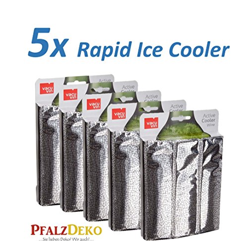 Unser Herbstknaller: 5x Weinkühler 'Rapid Ice Silber' von Vacu Vin