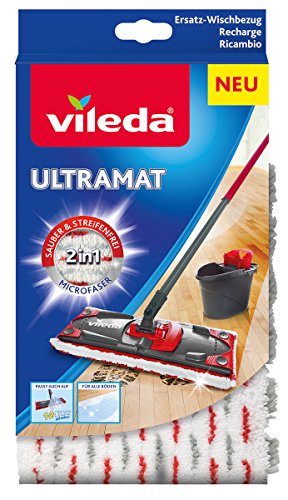 Vileda UltraMat, 10919, Ersatzbezug für saubere und streifenfreie Böden, Mehrfarbig