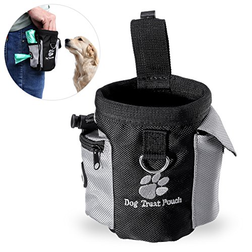 Futterbeutel für Hunde,Trainingsbeutel Hund,UEETEK Oxford Hände Frei Hund Treat Tasche mit Eingebautem Poop Tasche Spender ,12.5 * 8 * 12.5CM(L*W*H)