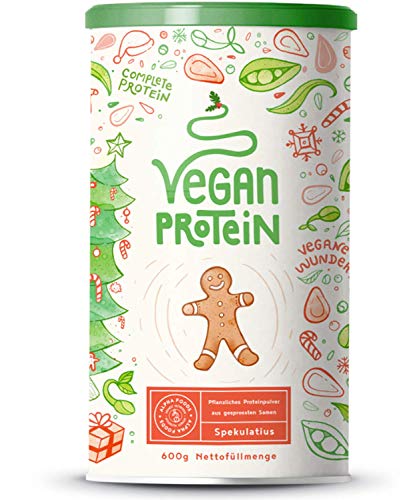 Vegan Protein | SPEKULATIUS | Pflanzliches Proteinpulver aus gesprosstem Wildreis und Erbsen | 22g Protein pro Portion | 600 Gramm Pulver