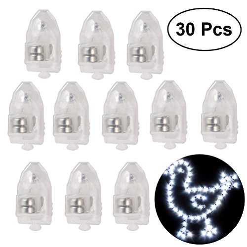 30pcs runde superbright Ballon Lichter LED Mini Party Licht für Papierlaterne Ballon Licht Party Hochzeit (weiß)