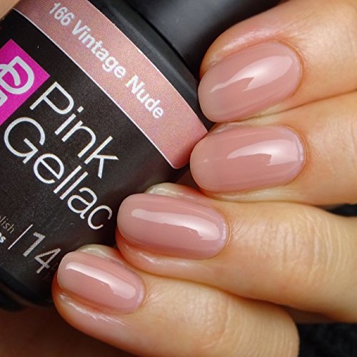 Pink Gellac 166 Vintage Nude UV Nagellack. Professionelle Gel Nagellack shellac für mindestens 14 Tage perfekt glänzende Nägel