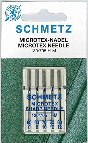 Nähmaschinennadeln Schmetz Microtex 130/705 H-M Stärke 60-80 - 5 Nadeln