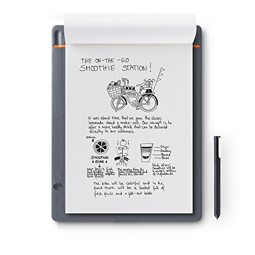 Wacom Bamboo Slate Smartpad A4 / Großes Notepad mit Digitalisierungs-Funktion inkl. Eingabestift mit Kugelschreiber-Mine / Kompatibel mit Android und Apple
