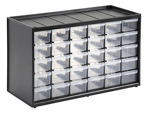 Stanley Kleinteilemagazin / Sortimentskasten (36.5x15.5x22.5cm, mit 30 Schubladen, bruchfester Kunststoffrahmen, transparente Schubladen, geeignet für Wandmontage) 1-93-980